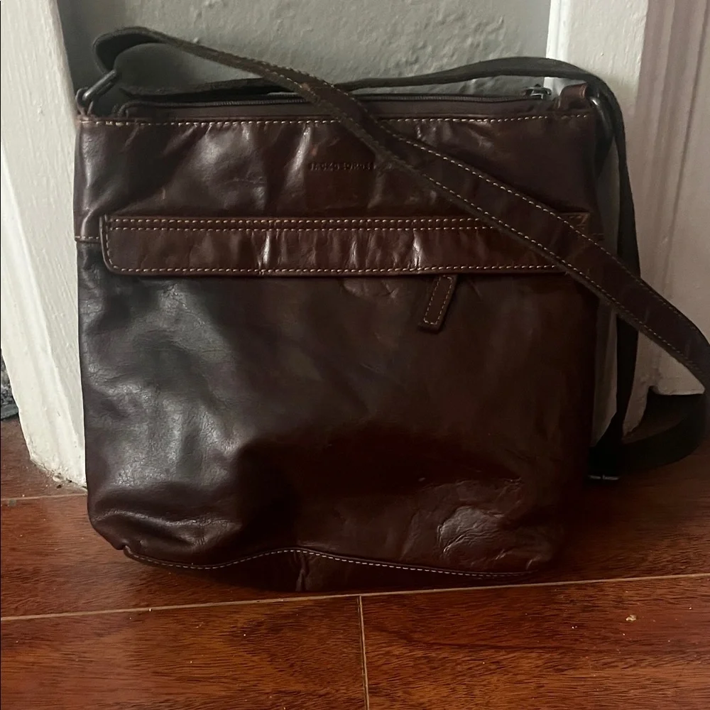 Men's Brown Leather Crossbody Bag